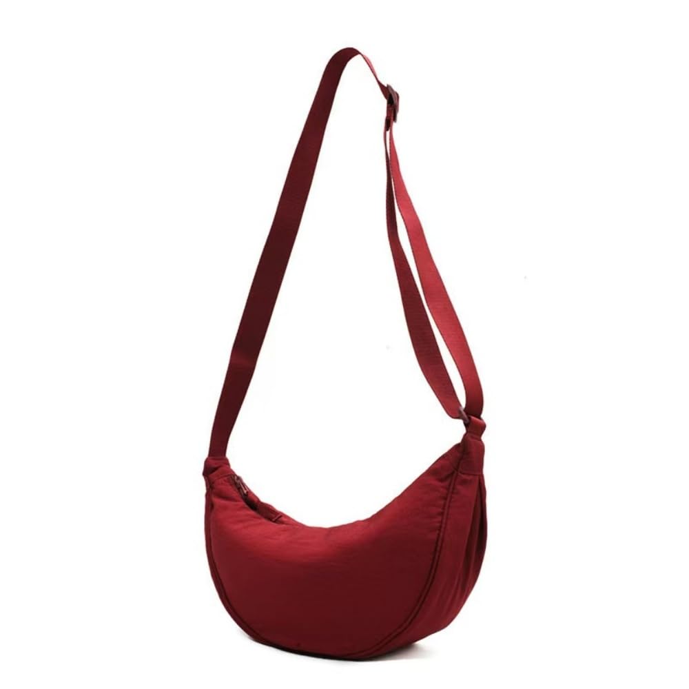 crescent shaped crossbody bag, lightweight work travel shoulder bag, casual sling bag