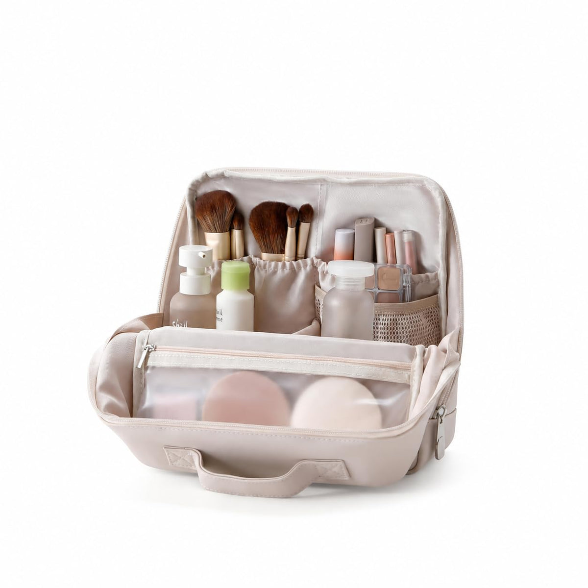 Standing Travel Makeup Bag, Large Cosmetic and Toiletry Bag Organizer