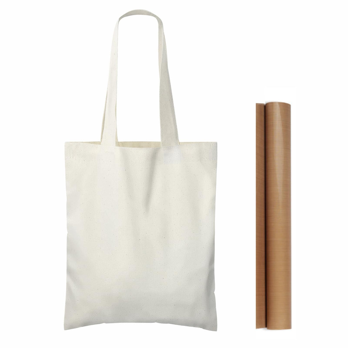 NPBAG 2 | 5 | 15 | 25 | 50 Pack 15'' X 16'' Natural Cotton Tote Bags, Lightweight Blank Bulk Cloth bags with 1pc of PTFE Teflon Sheet (2-Pack)