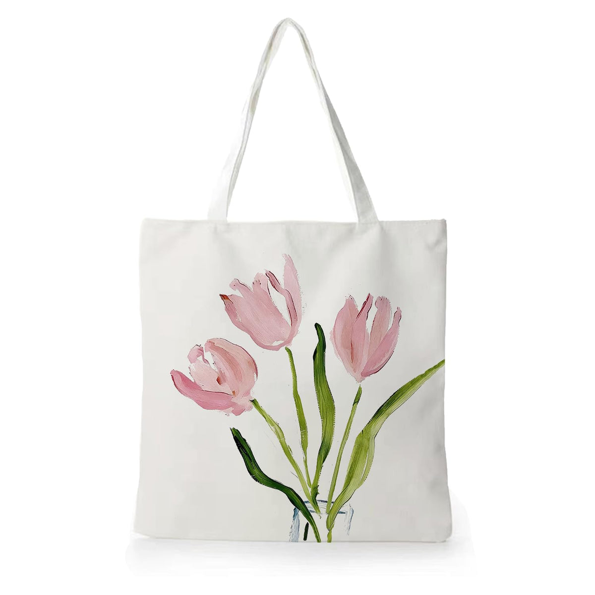 Vintage Floral Canvas Tote Bag