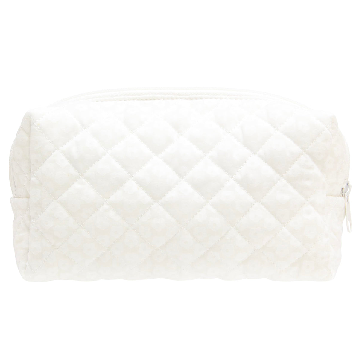 PAZIMIIK Small Quilted Makeup Bag,Zipper Cosmetic Pouch,Grey Floral