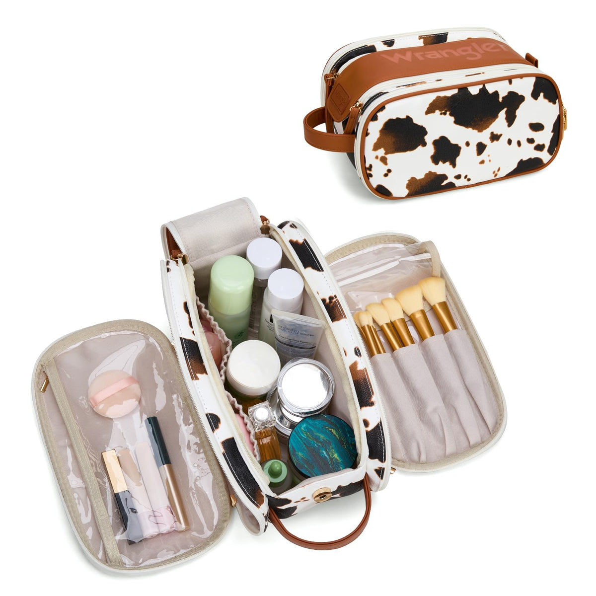 Wrangler Large Makeup Bag Travel Toiletry Bag Portable Cosmetic Bag