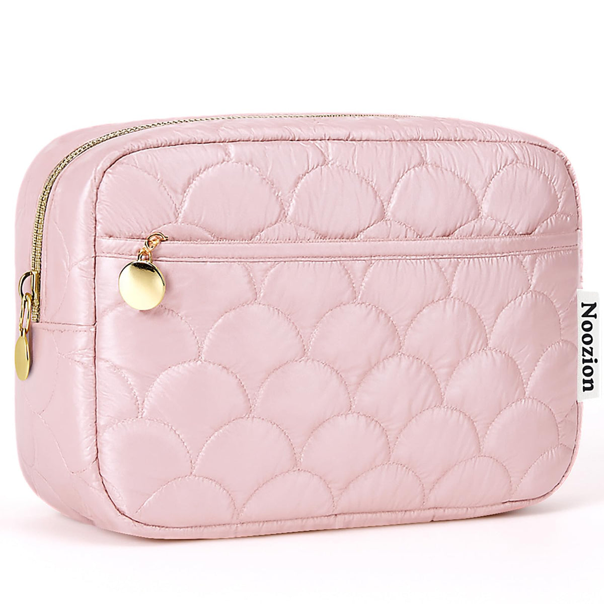 Noozion Makeup Bag Travel Toiletry Bag, Puffy Padded Cosmetic Bag for Women, Makeup Organizer Case, Wide-open Pouch Purse, Travel Essentials