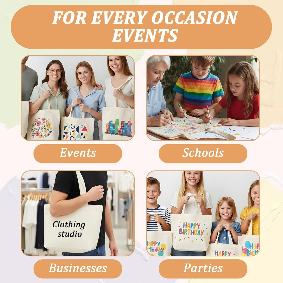 10 Pcs Small Canvas Tote Bags, Lightweight Mini Blank Tote Bag Portable Reusable Grocery Shopping Cloth Bags for DIY, Painting, Welfare Gifts, Advertising (11.8 x 7.8 x 3.9 Inch, Beige)
