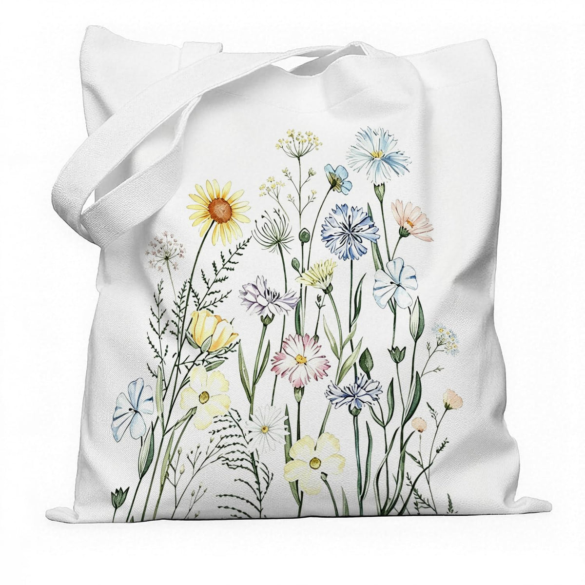 Funny Animal Canvas Bag, Christian Inspirational Tote Bag, Boho Watercolor Floral Butterfly Canvas Bag