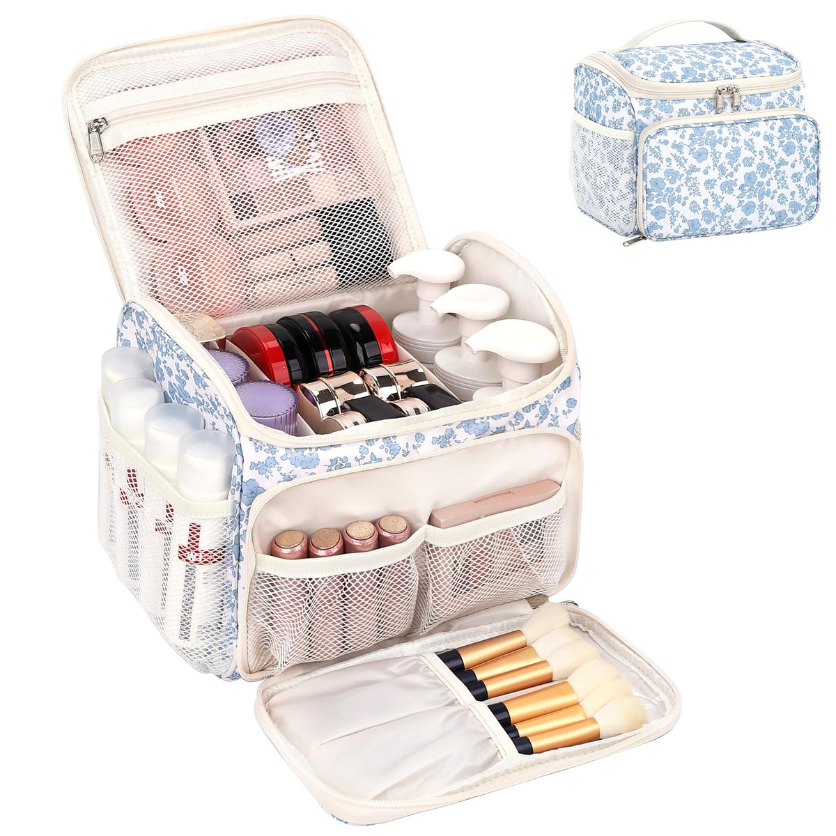 Makeup Bag for Women, Travel Makeup Case Organizer, Large Cosmetic Storage