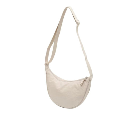 crescent shaped crossbody bag, lightweight work travel shoulder bag, casual sling bag