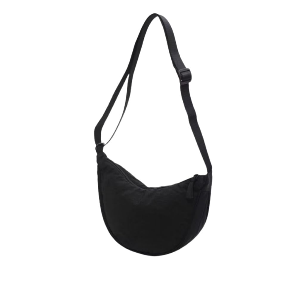 crescent shaped crossbody bag, lightweight work travel shoulder bag, casual sling bag