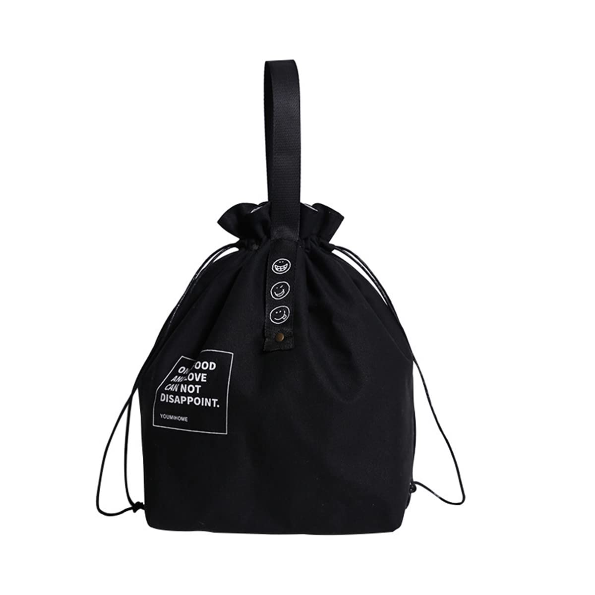 Canvas Drawstring Lunch Bag Insulated Lunch Bento Tote Bag Reusable Lunch Bag with Handle and Drawstring Closure for Women Work Picnic or Travel (COLOR1)