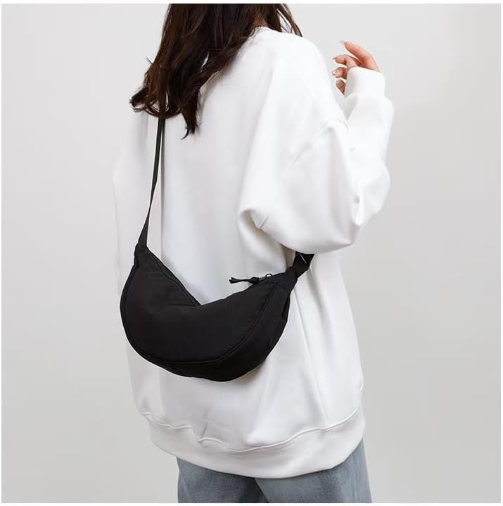 crescent shaped crossbody bag, lightweight work travel shoulder bag, casual sling bag