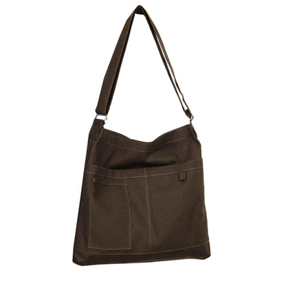 Cotton Tote Handbag Women Canvas Crossbody Beach Bag Hobo Shoulder Tote Bag with 3 External Pocket,Zipper Closure