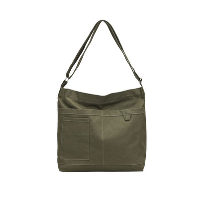 Cotton Tote Handbag Women Canvas Crossbody Beach Bag Hobo Shoulder Tote Bag with 3 External Pocket,Zipper Closure