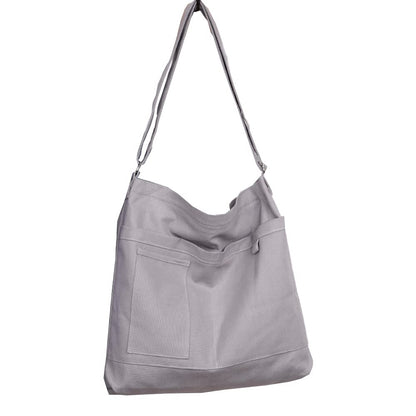 Cotton Tote Handbag Women Canvas Crossbody Beach Bag Hobo Shoulder Tote Bag with 3 External Pocket,Zipper Closure