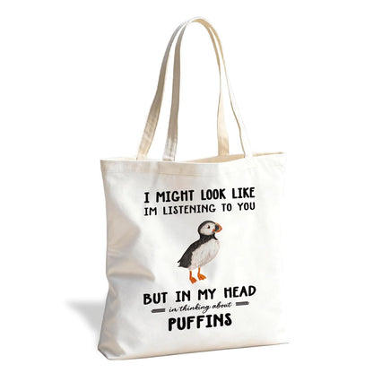 Funny Animal Canvas Tote Bag, Reusable bag for Shopping Work Trip
