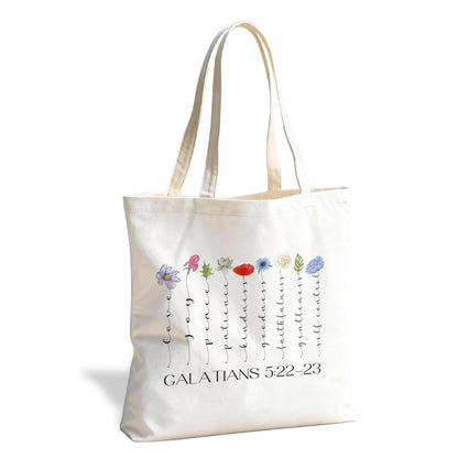 Christian Canvas Tote Bag for Women, Inspirational Faith Shoulder Bag