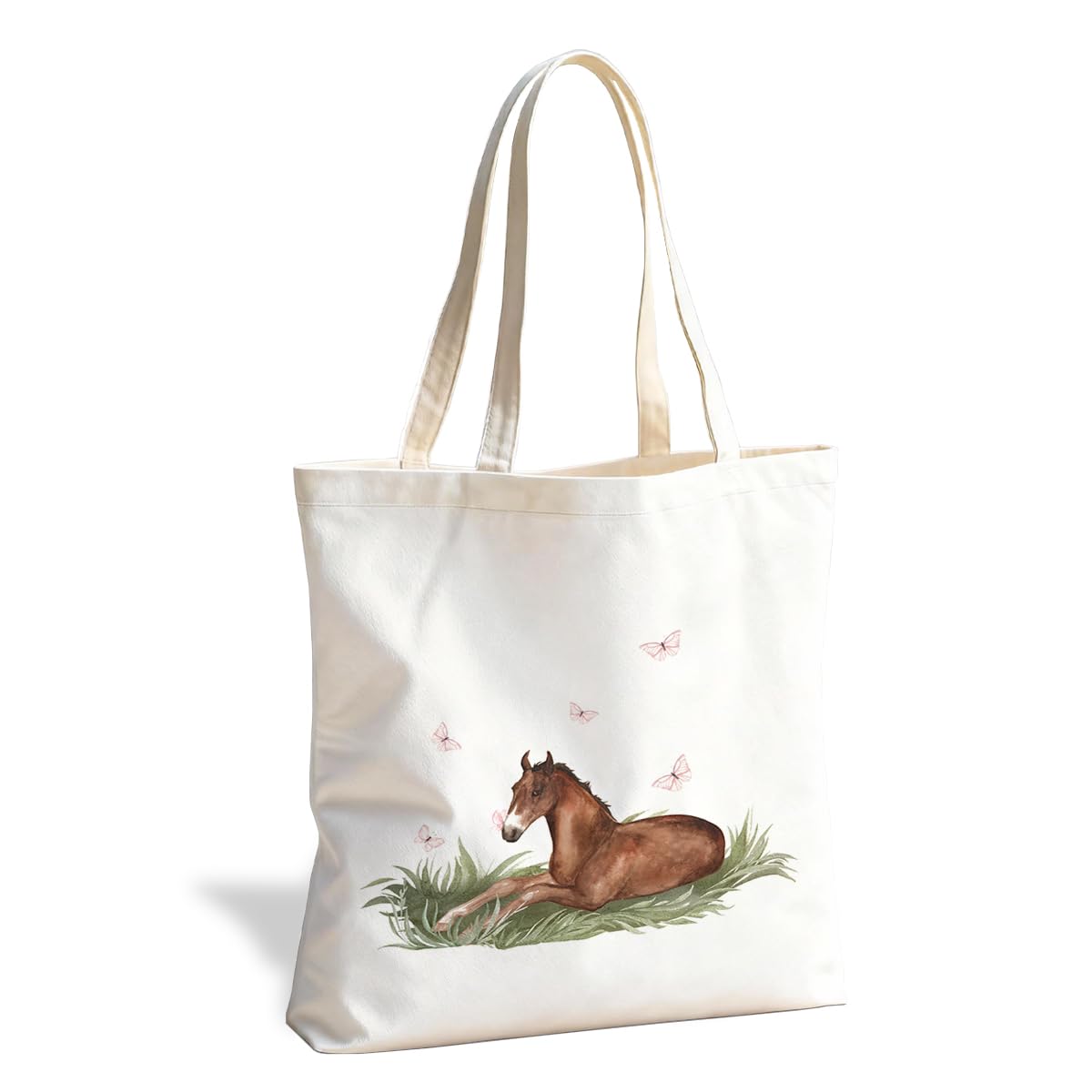 Animal Canvas Tote Bag, Cute Reusable Shoulder Bag for Shopping Travel