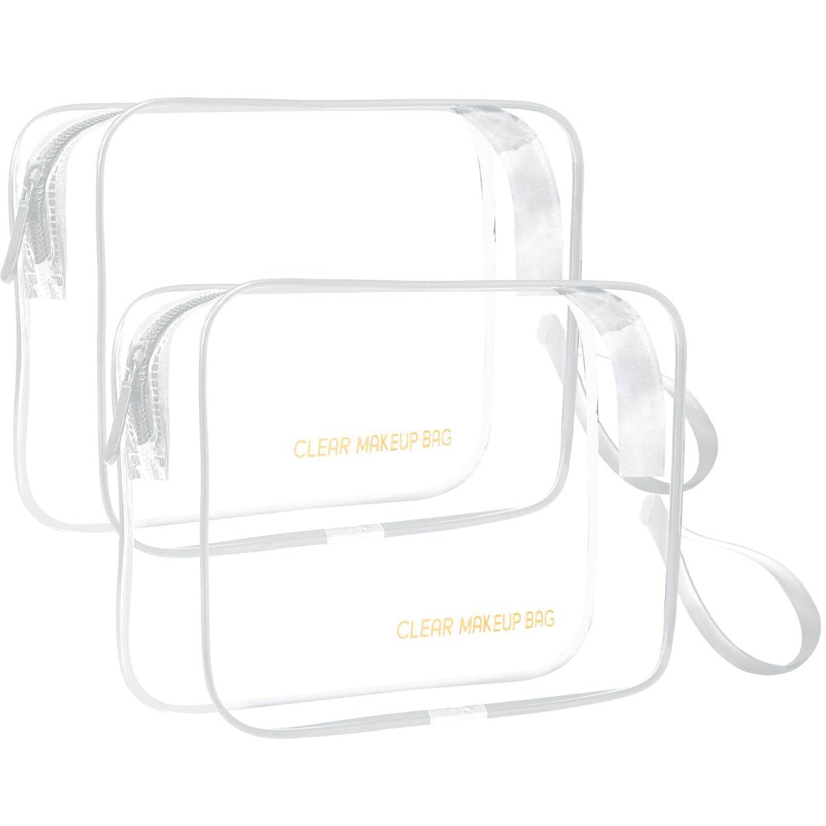 Icramsy Clear Makeup Bag,2 Pack TSA Approved Toiletry Bag for Women & Men