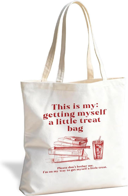 Funny Graphic Tote Bag, Reusable Canvas Shoulder Bag for Shopping Work