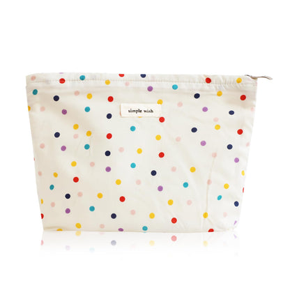 Wudygirl Makeup Bag for Women Travel Cosmetic Bag 10.5"x7.5" Beige