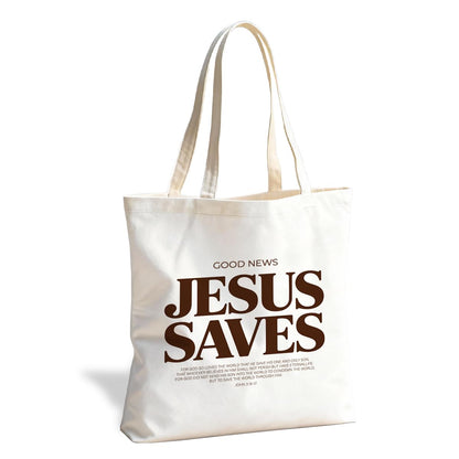 Christian Canvas Tote Bag for Women, Inspirational Faith Shoulder Bag