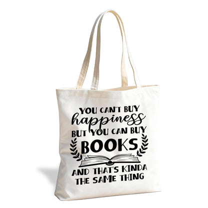 Literary Reusable Tote Bag, Creative Text Design for Book Lovers and Readers, for Work School Travel Shopping