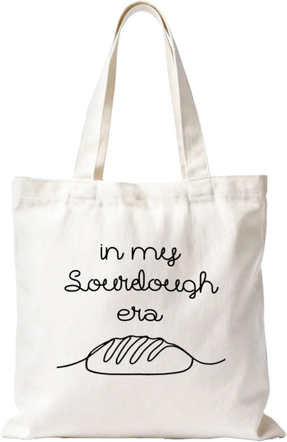 Sourdough Baking Tote Bag, Funny Bread Baker Gifts Canvas Tote Bags, Reusable Grocery Shopping Bag