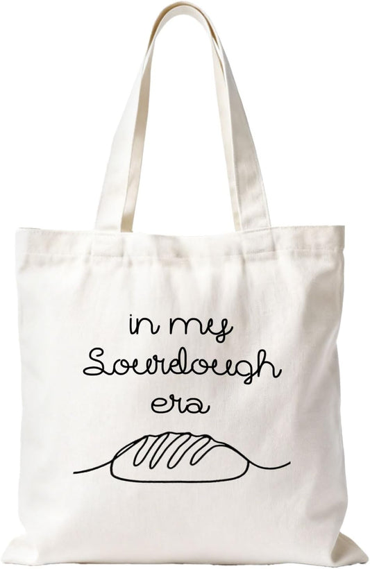 Sourdough Baking Tote Bag, Funny Bread Baker Gifts Canvas Tote Bags, Reusable Grocery Shopping Bag