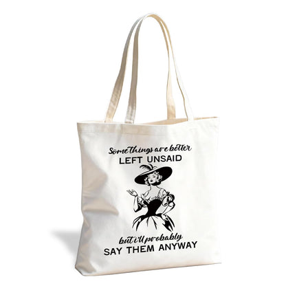 Cute Reusable Tote Bag, Adorable Funny Design for Daily Carry and Shopping, for School Work Travel Beach