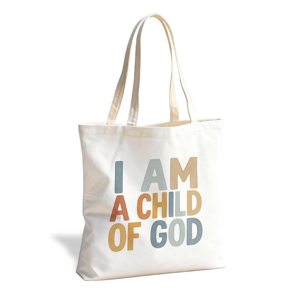 Christian Canvas Tote Bag for Women, Inspirational Faith Shoulder Bag