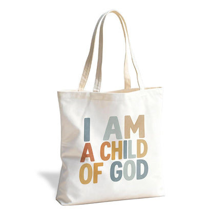 Christian Canvas Tote Bag for Women, Inspirational Faith Shoulder Bag