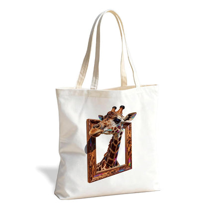 Funny Animal Canvas Tote Bag, Reusable bag for Shopping Work Trip