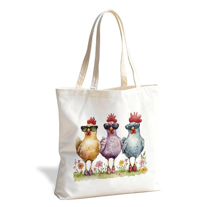 Funny Animal Canvas Tote Bag, Reusable bag for Shopping Work Trip