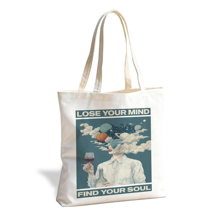 Funny Graphic Tote Bag, Reusable Canvas Shoulder Bag for Shopping Work