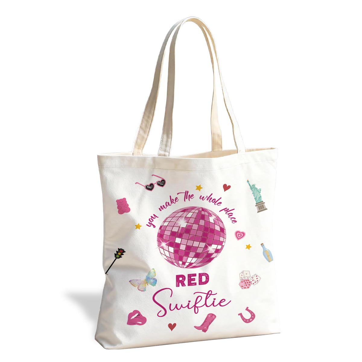 Funny Graphic Tote Bag, Reusable Canvas Shoulder Bag for Shopping Work