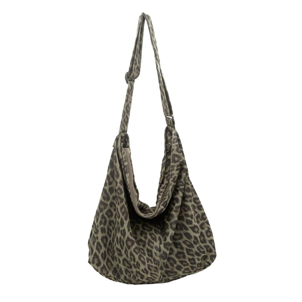 Cotton Tote Handbag Women Canvas Crossbody Beach Bag Hobo Shoulder Tote Bag with 3 External Pocket,Zipper Closure