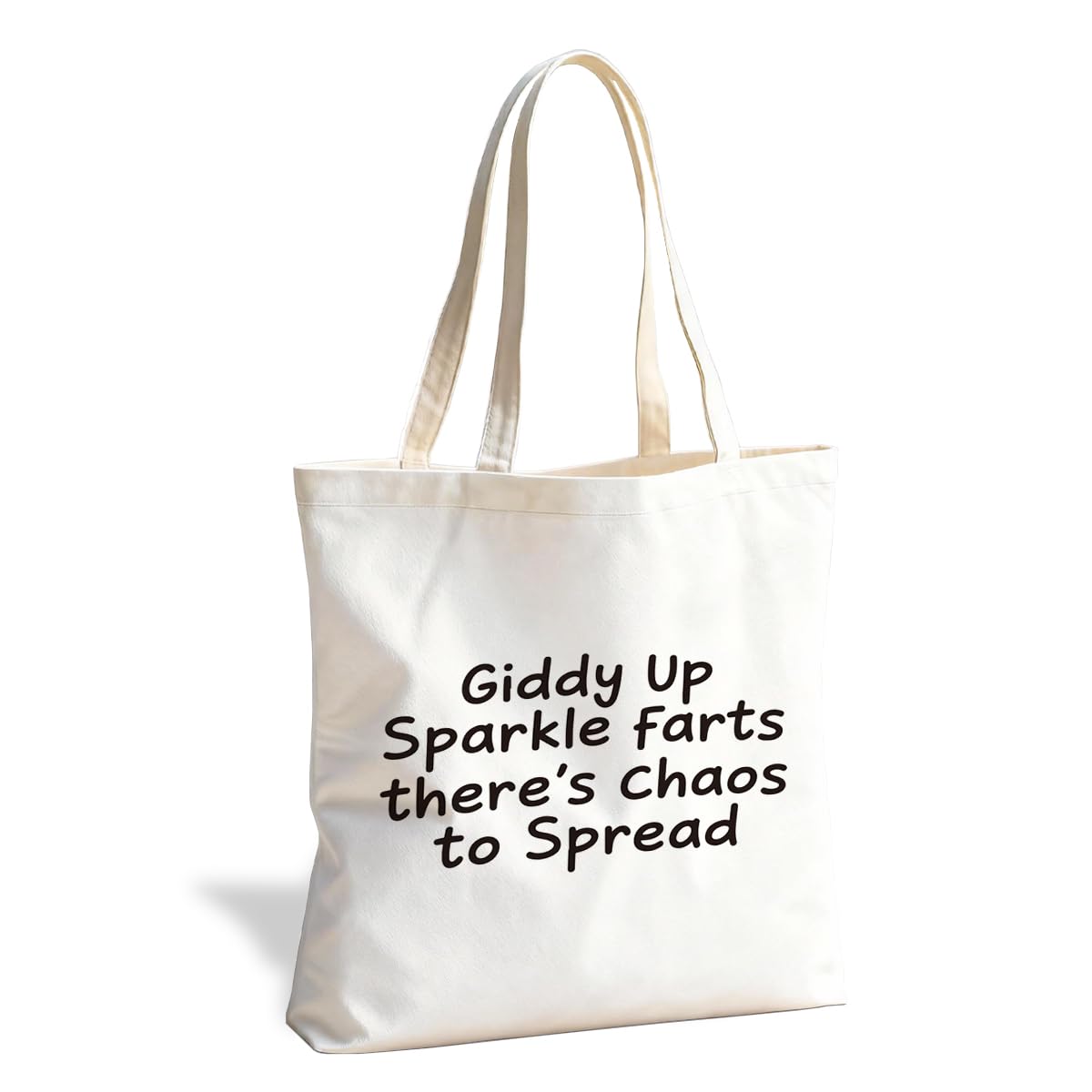 Funny Canvas Tote Bag, Reusable Shoulder Bag for Shopping Library Travel