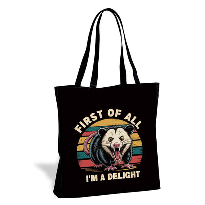 Animal Canvas Tote Bag, Cute Reusable Shoulder Bag for Shopping Travel