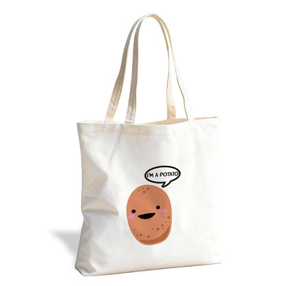Cute Reusable Tote Bag, Adorable Funny Design for Daily Carry and Shopping, for School Work Travel Beach