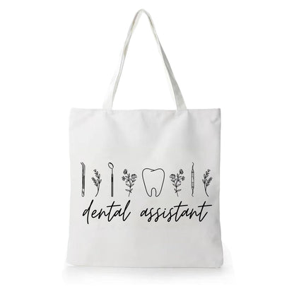 Vintage Floral Canvas Tote Bag