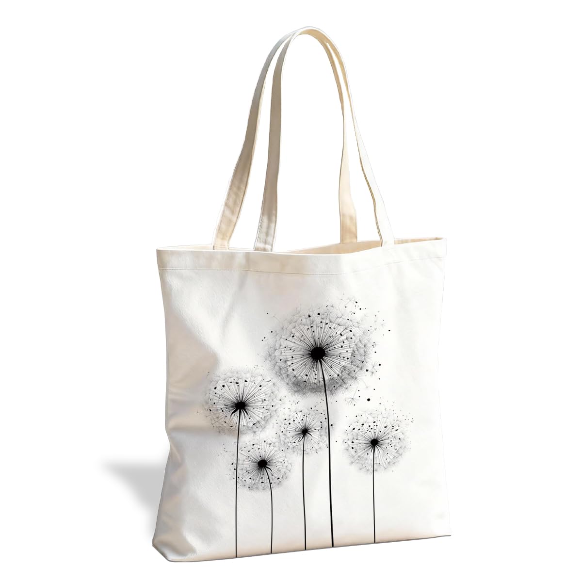 Floral Tote Bag, Soft Aesthetic Canvas Carryall for Daily Shopping Commute