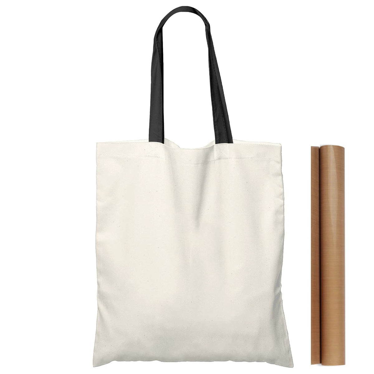 NPBAG 2 | 5 | 15 | 25 | 50 Pack 15'' X 16'' Natural Cotton Tote Bags, Lightweight Blank Bulk Cloth bags with 1pc of PTFE Teflon Sheet (2-Pack)