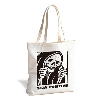 Funny Graphic Tote Bag, Reusable Canvas Shoulder Bag for Shopping Work