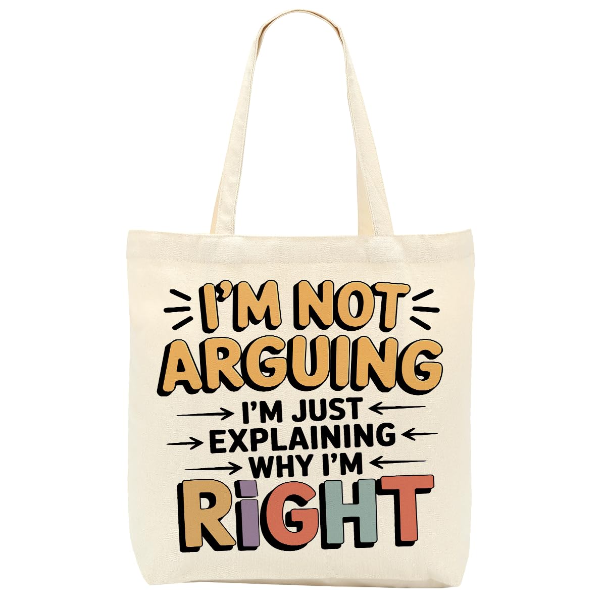Sarcastic Canvas Tote Bag Funny Minimalist Humor Gift for Women Sister Birthday Christmas Weekender Beach Bag