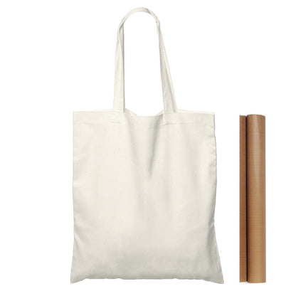 NPBAG 5 | 15 | 25 | 50 Pack 15'' X 16'' Natural Cotton Tote Bags, Lightweight Blank Bulk Cloth bags with 1pc of PTFE Teflon Sheet (5-Pack)