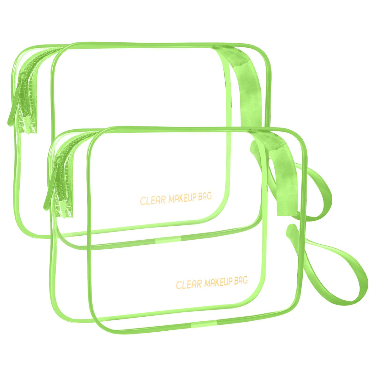 Icramsy Clear Makeup Bag,2 Pack TSA Approved Toiletry Bag for Women & Men
