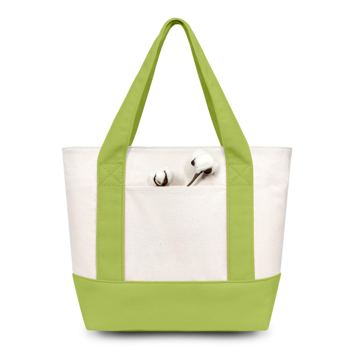 TOPDesign 1 | 3 | 6 | 30 Pack Canvas Tote Bag with an External Pocket, Reusable Grocery Shopping Bag, Top Zipper Closure, Daily Essentials (Black/Natural Pack of 1)