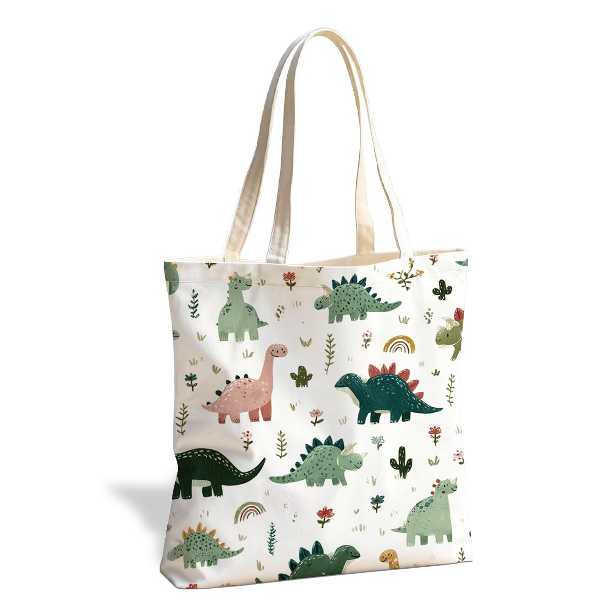 Animal Canvas Tote Bag, Cute Reusable Shoulder Bag for Shopping Travel