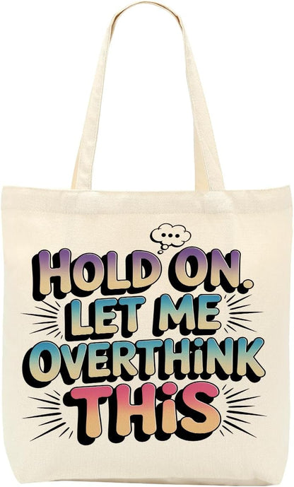 Sarcastic Canvas Tote Bag Funny Minimalist Humor Gift for Women Sister Birthday Christmas Weekender Beach Bag