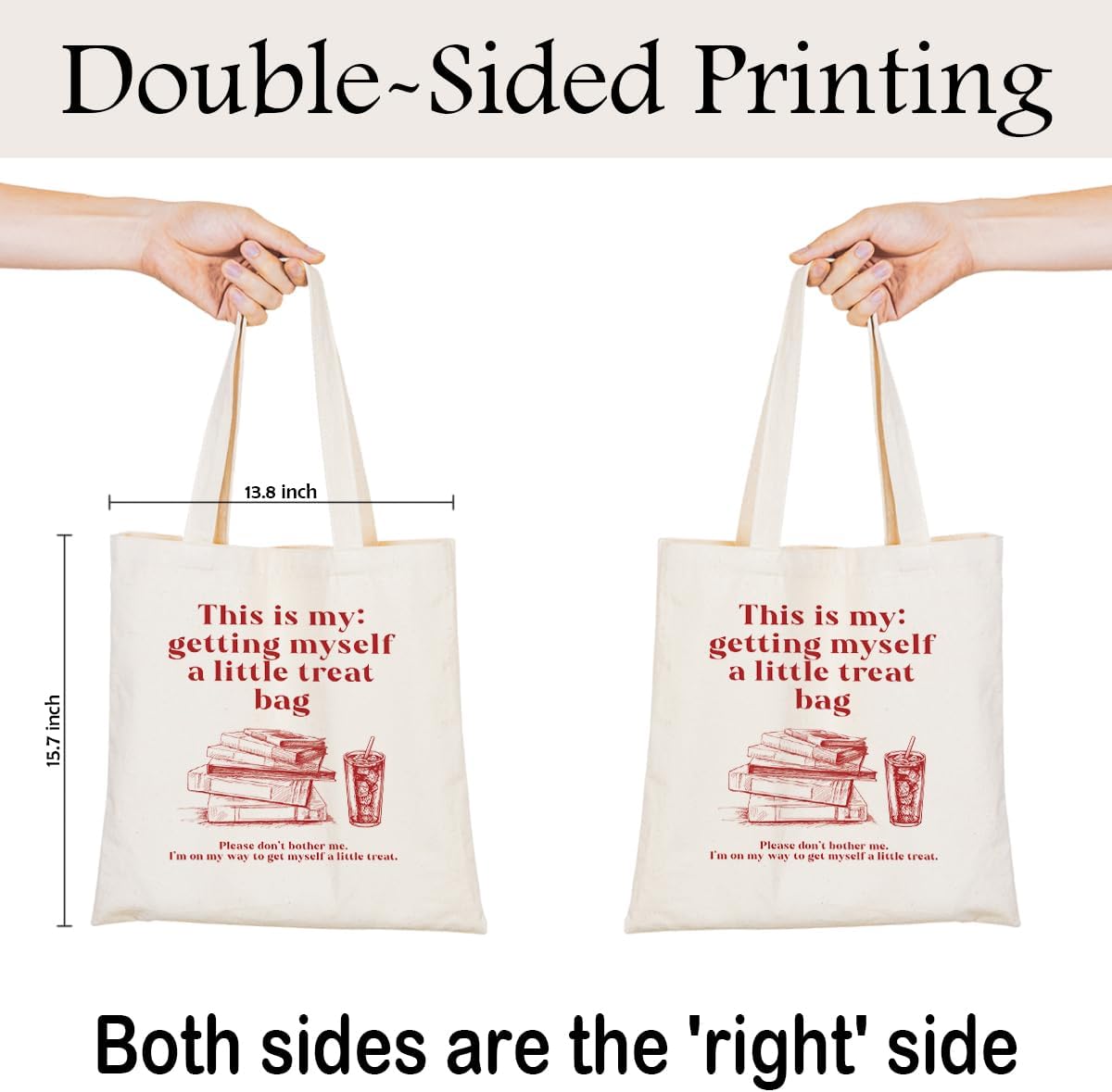 Funny Graphic Tote Bag, Reusable Canvas Shoulder Bag for Shopping Work