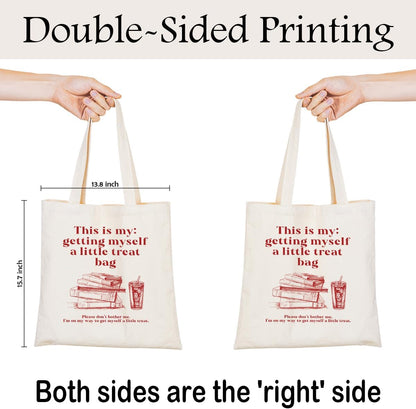 Funny Graphic Tote Bag, Reusable Canvas Shoulder Bag for Shopping Work